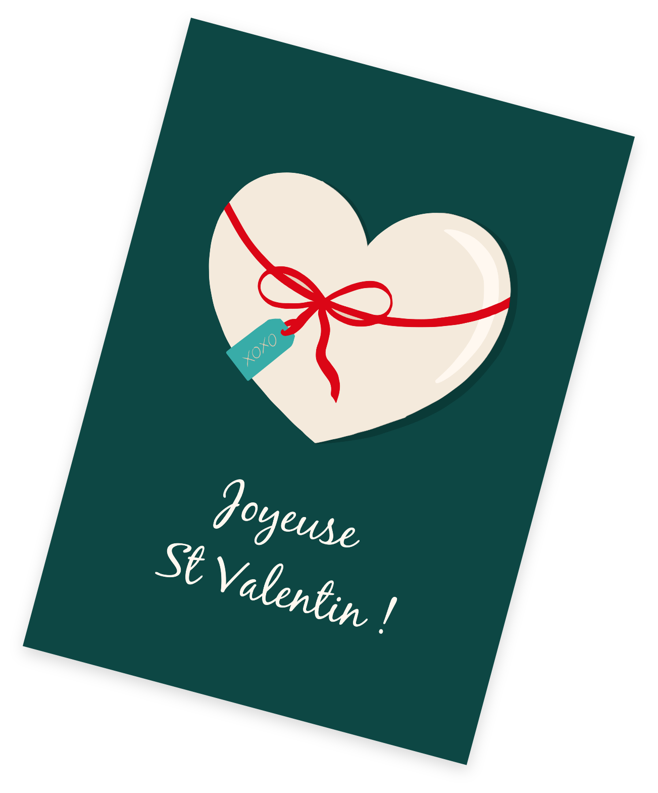 Carte "Coeur" noeud rouge