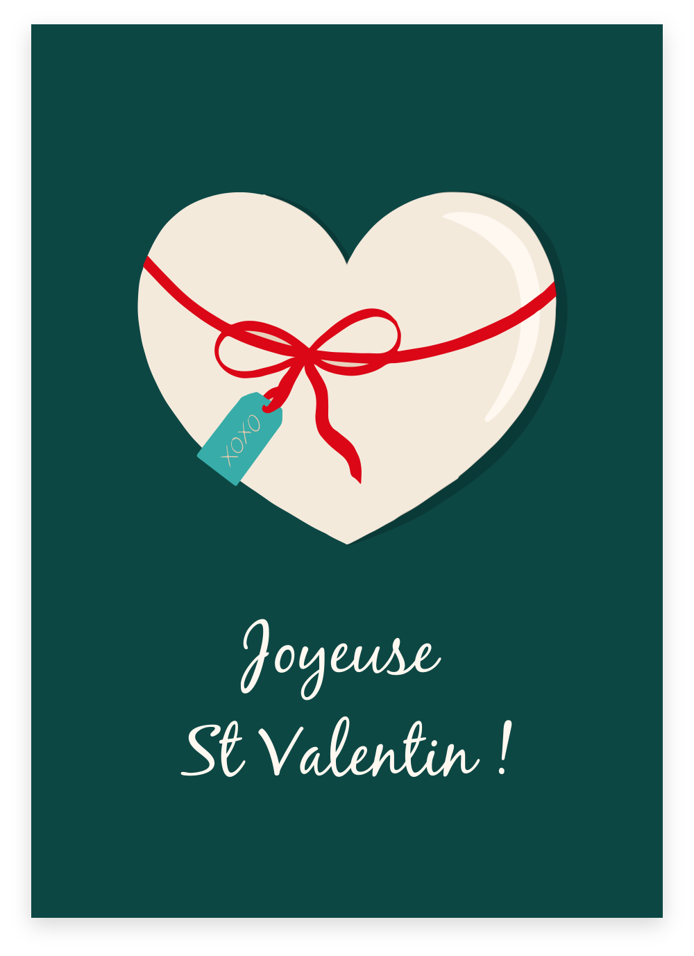 Carte "Coeur" noeud rouge