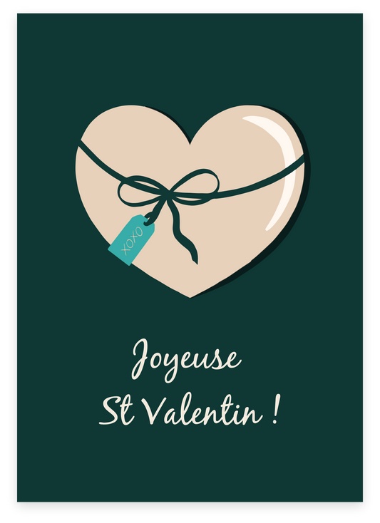 Carte "Coeur" noeud vert