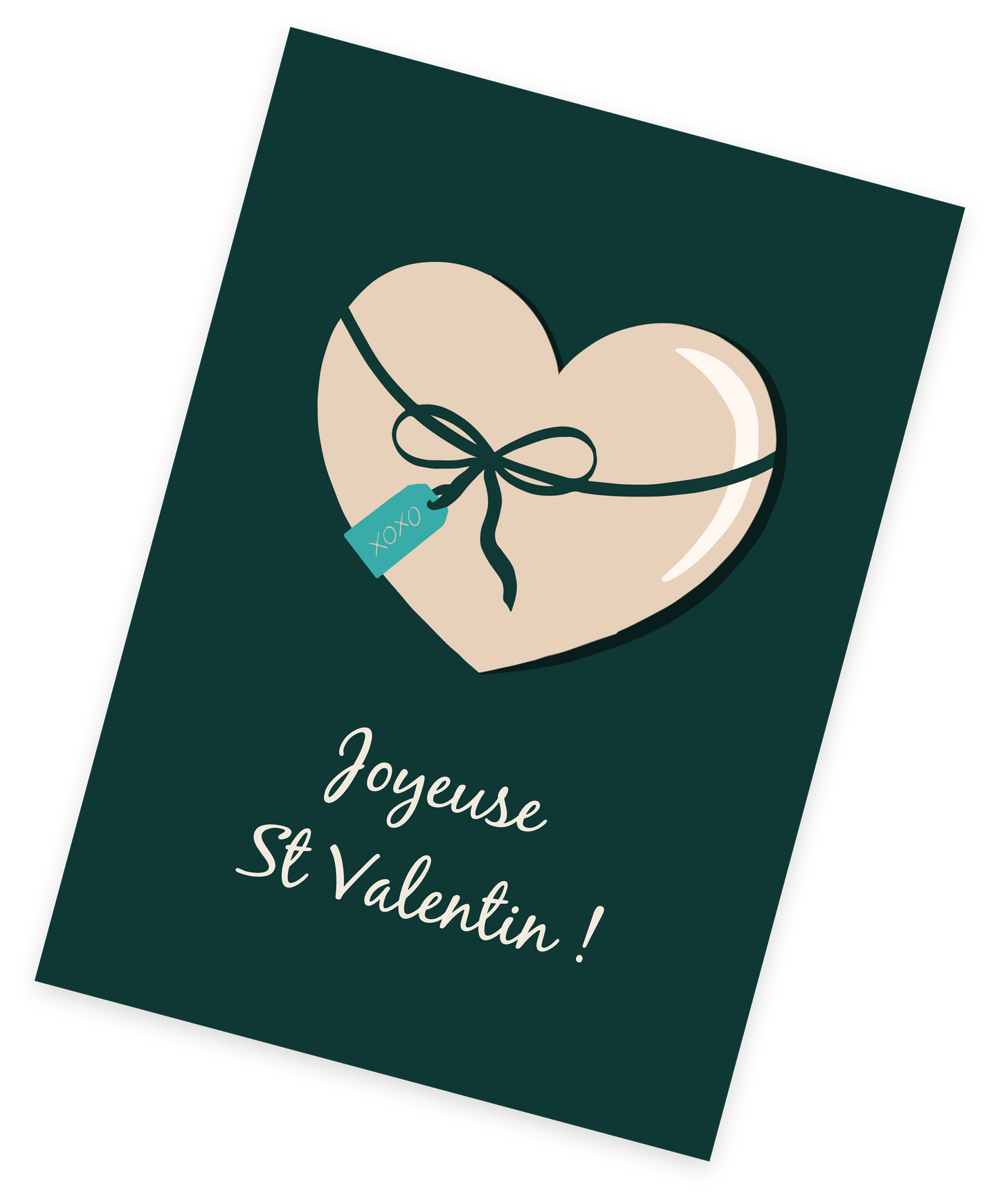 Carte "Coeur" noeud vert